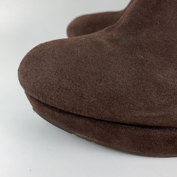 Jessica Simpson Brown Suede Leather wedge platform ankle boots - Picture 5 of 12